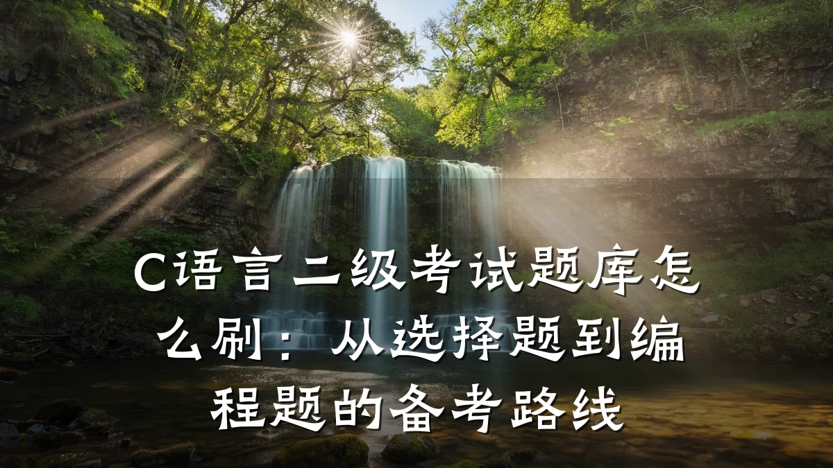 C语言二级考试题库怎么刷:从选择题到编程题的备考路线