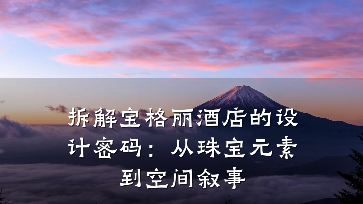 拆解宝格丽酒店的设计密码:从珠宝元素到空间叙事