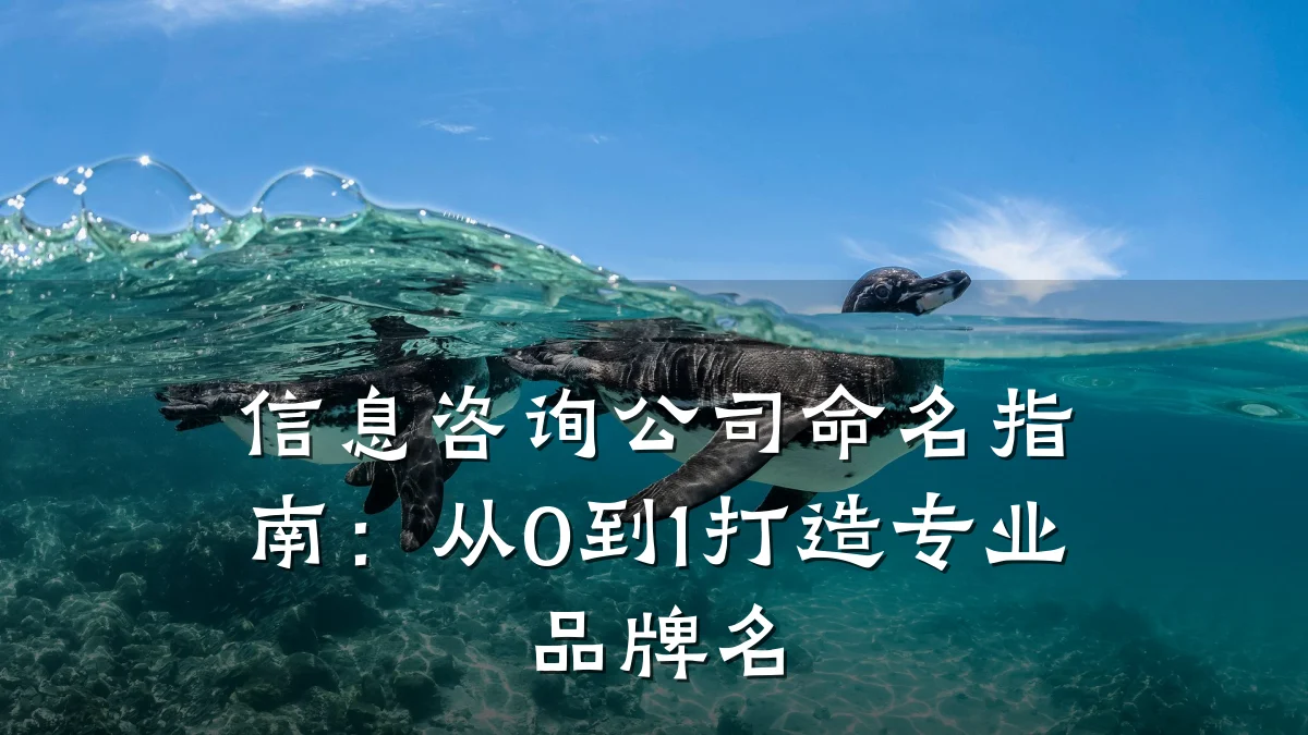 信息咨询公司命名指南：从0到1打造专业品牌名
