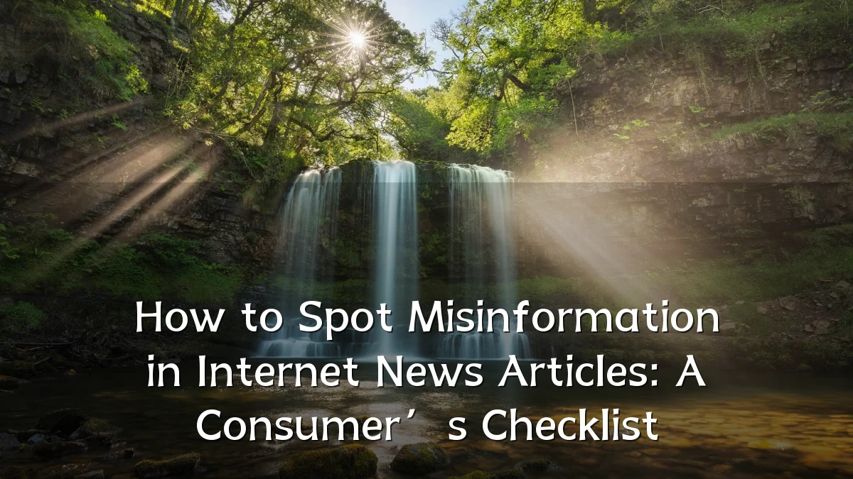 How to Spot Misinformation in Internet News Articles: A Consumer’s Checklist